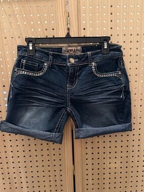 Apollo Women's Dark Indigo Roll-Cuff Jean Shorts